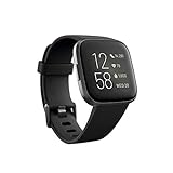 Fitbit Versa 2 Health & Fitness Smartwatch with Voice Control, Sleep Score & Music, One Size, Black…