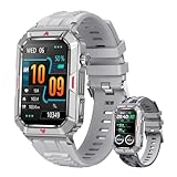 Wonlex Militärische Smartwatch für Herren, 4,4 cm (1,73 Zoll), HD-Bildschirm, Sport-Armband, wasserdicht,…