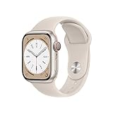Apple Watch Series 8 (GPS + Cellular, 41mm) Smartwatch - Aluminiumgehäuse Polarstern, Sportarmband Polarstern…