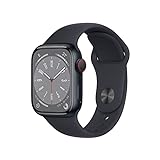 Apple Watch Series 8 (GPS + Cellular, 41mm) Smartwatch - Aluminiumgehäuse Mitternacht, Sportarmband…