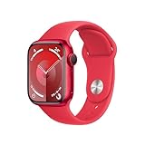 Apple Watch Series 9 GPS, 41 mm Aluminiumgehäuse (Product) RED, Sportarmband (Product) RED – S/M