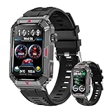 Wonlex Militär-Smartwatch für Herren (Anrufannahme/tätigen), 3,8 cm (1,57 Zoll), HD-Bildschirm, Sport-Armband,…