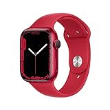 Apple Watch Series 7 GPS, 45 mm (Produkt) rotes Aluminiumgehäuse mit rotem Sportarmband – regulär