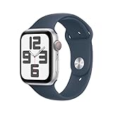 Apple Watch SE (2. Generation, 2023) (GPS + Cellular 44 mm) Smartwatch mit Aluminiumgehäuse in Silber…