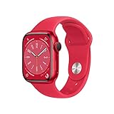 Apple Watch Series 8 (GPS + Cellular, 41mm) Smartwatch - Aluminiumgehäuse Product(RED), Sportarmband…