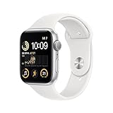 Apple Watch SE (2. Generation) (GPS, 44mm) Smartwatch - Aluminiumgehäuse Silber, Sportarmband Weiß -…