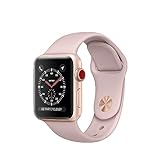 Apple Watch Series 3, 38 mm, GPS + Cellular, Aluminium Gehäuse, Gold mit Sport-Armband, Sandrosa, 2017