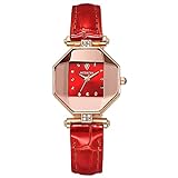 Uhren Einfache Damenuhren Frosted Gürtel Uhren Frauen Geschenk Uhren Uhren osq130, rot, Einheitsgröße