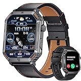 SIEMORL Smartwatch mit Bluetooth Anrufe,1.96 Zoll Touch-Farbdisplay Herren Fitnessuhr mit SpO2 Blutdruckmessung…