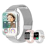 1,7 Zoll Smartwatch Damen Bluetooth Anruf und Freisprechansicht, 8 Sportuhr Damen Android iOS, Fitness…