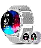 niolina Smartwatch Damen mit Telefonfunktion,1.32 Zoll HD Voll Touchscreen Armbanduhr Uhr mit Pulsmesser…