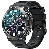 Tiwain Militärische Smartwatch für Herren, 120+ Sportmodi, 3,5 cm Vollbild-Taktische Uhren, robust für…