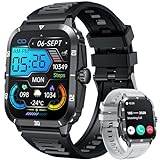 Smartwatch Armbanduhr Fitnessuhr Sportuhr Wasserdicht: 2,0" Touchscreen Herren Uhr mit Blutdruckmessung…