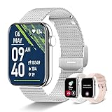 Smartwatch für Damen, Bluetooth-Anrufe und Sprachassistent, 1,85 Zoll (1,85 Zoll), digitale Sportuhr,…