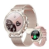 Damen-Smartwatch (Antwort/Zifferblatt), 3 cm (1,2 Zoll), wasserdicht, HD-Bildschirm, rundes Smart-Armband,…