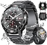 Tisoutec Smartwatch Herren mit Telefonfunktion|1.43" AMOLED-Anzeige|2*Uhrenarmbänder|IP68 Wasserdicht,Fitness…