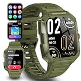Smartwatch (Annehmen/Anrufe), 4,7 cm (1,85 Zoll), DIY HD-Touchscreen, Smartwatches für Herren, gesunder…