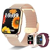 Smartwatch Damen mit Telefonfunktion, 1,85" HD Touchscreen Fitnessuhr mit SpO2, Herzfrequenz, Menstruationszyklus,…