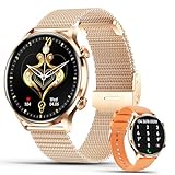 fremtudmy Smartwatch Herren Damen Armbanduhr, 1.39 Zoll Rund Smart Watch Fitnessuhr Tracker Sportuhr…