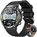 Smartwatch Herren Fitness Uhren mit Telefonfunktion: 1.52 Zoll Runde Smart Watch mit 100 Sportmodi IP68…