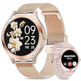 niolina Smartwatch Damen,Diamant Uhr mit Telefonfunktion 1.19" Touchscreen Fitnessuhr Tracker mit IP68…