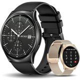 Techtrix Damen's und Herren's IP68 Wasserdicht Smartwatch (1,43 Zoll), mit Telefonfunktion AMOLED Touchscreen,Uhren…