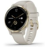 Venu 2S Beige/Hellgold mit Schnellwechsel-Silikon-Armband 18mm Smartwatch