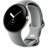 Pixel Watch WiFi, champagner Gold Edelstahlgehäuse mit Hazel Active Armband Smartwatch