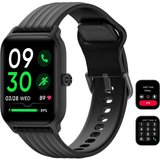 IOWODO Smartwatch (1,85 Zoll, Android iOS), Herren Touch Farbdisplay mit Bluetooth Anrufe Pulsschlag…