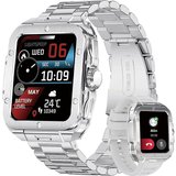RollsTimi Sprechende Bluetooth-Funktion Smartwatch (1,85 Zoll, Android iOS), Fitness Tracker mit Herzfrequenz,…