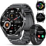 SIEMORL Bluetooth-Anruf IP68-wasserdichte Herren's Smartwatch (3,63 cm/1,43 Zoll, Android/iOS), mit…