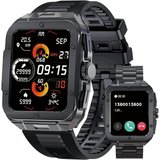 RollsTimi Kostenloses Silikonarmband Smartwatch (1,85 Zoll, Android iOS), Fitness Tracker mit Herzfrequenz,…