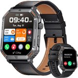 Lige Smartwatch (1,96 Zoll, Android, iOS), mit Telefonfunktion Militär,120+ Sportmod IP68 Wasserdicht…