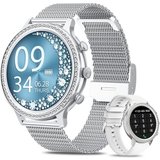 Sanorum Smartwatch Damen mit Telefonfunktion Smartwatch (3.35 cm/1,32 Zoll, HD Touchscreen) Fitnessuhr…