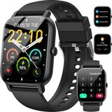 JUNG Nerunsa Smartwatch Damen & Herren Fitnessuhr, mit Bluetooth Smartwatch (4,69 cm/1,85 Zoll) mit…