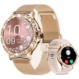 walkbee Smartwatch, Fitness Tracker Uhr für Damen mit Anruffunktion Smartwatch (3.3 cm/1,3" HD Full…
