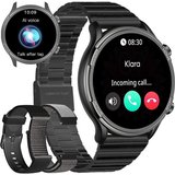 Dachma Fur Herren Sprachassistenten-Funktion mit 3 Uhrenarmbändern Smartwatch (1,4 Zoll, Android iOS),…