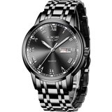 Lige LG9846 Watch (1.65 Zoll), Mode Sportuhr Analog Quarz mit Edelstahl Business Uhr Armband