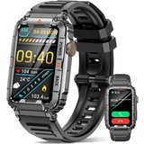 Xeletu Smartwatch (1,57 Zoll, Android iOS), Herren HD Touchscreen mit Bluetooth Anrufe 100+ Sportmodi…