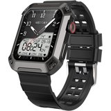 Docooler Smartwatch (1.83 Zoll, Android, iOS), mit Telefonfunktion,Sportuhr,Umfassende Gesundheitsüberwachung,Militär