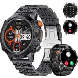 FEELNEVER Smartwatch Herren mit Telefonfunktion, AMOLED Militär Smartwatch (1,43 Zoll, Andriod iOS),…