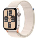 Apple Watch SE GPS 44 mm Aluminium Smartwatch (4,4 cm/1,73 Zoll, Watch OS 10), Sport Loop