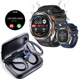 HYIEAR Smartwatch Damen Herren (1,43),Anruffunktion, Bluetooth Kopfhörer,5.3 Smartwatch, 2 austauschbare…