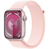 Apple Watch Series 9 GPS Aluminium 45mm One-Size Smartwatch (4,5 cm/1,77 Zoll, Watch OS 10), Sport Loop