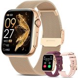 DekeFit G36 OR Smartwatch (1.85 Zoll, Android/iOS), Smartwatch Damen, Fitnessuhr mit Schlafmonitor/Herzfrequenz/SpO2