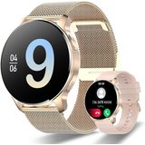 Niolina Smartwatch (1,32 Zoll, Android iOS), Damen mit telefonfunktion armbanduhr mit pulsmesser schrittzähler