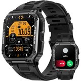 PYRODUM NX6 Fur Herren mit Telefonfunktion,Fitness Smartwatch (1.95 Zoll, Andriod iOS), mit Blutdruckmessung,Herzfrequenzmessung,Schrittzähler…