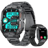 ESFOE Smartwatch (1,95 Zoll, Cellphone), Herren mit Telefonfunktion,1.95 Zoll fitnessuhr Herren Schrittzähler