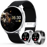 Lige Schwarz-goldene Uhr Smartwatch (1,39 Zoll, Android iOS), Touchscreen IP67 Wasserdicht mit 120 Sport…