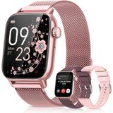 Sanorum Smartwatch Damen mit Telefonfunktion Smartwatch (4.69 cm/1,85 Zoll, HD Voll Touchscreen) Fitnessuhr…